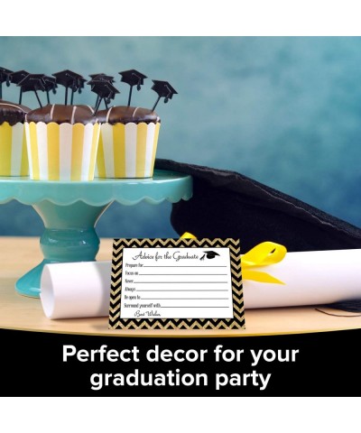 Graduation Advice Cards for the Graduate- Set of 25 - Party Games for High School or College Grad - Class of 2020 Gold and Bl...