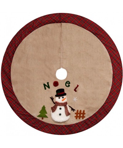 48" Christmas Tree Skirt Tree Skirt Double Layers a Fine Decorative Handicraft for Holiday Party (Beige) - Beige - CY18L7AIW3...