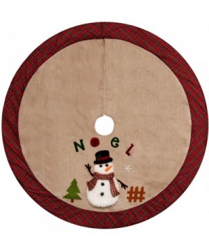 48" Christmas Tree Skirt Tree Skirt Double Layers a Fine Decorative Handicraft for Holiday Party (Beige) - Beige - CY18L7AIW3...