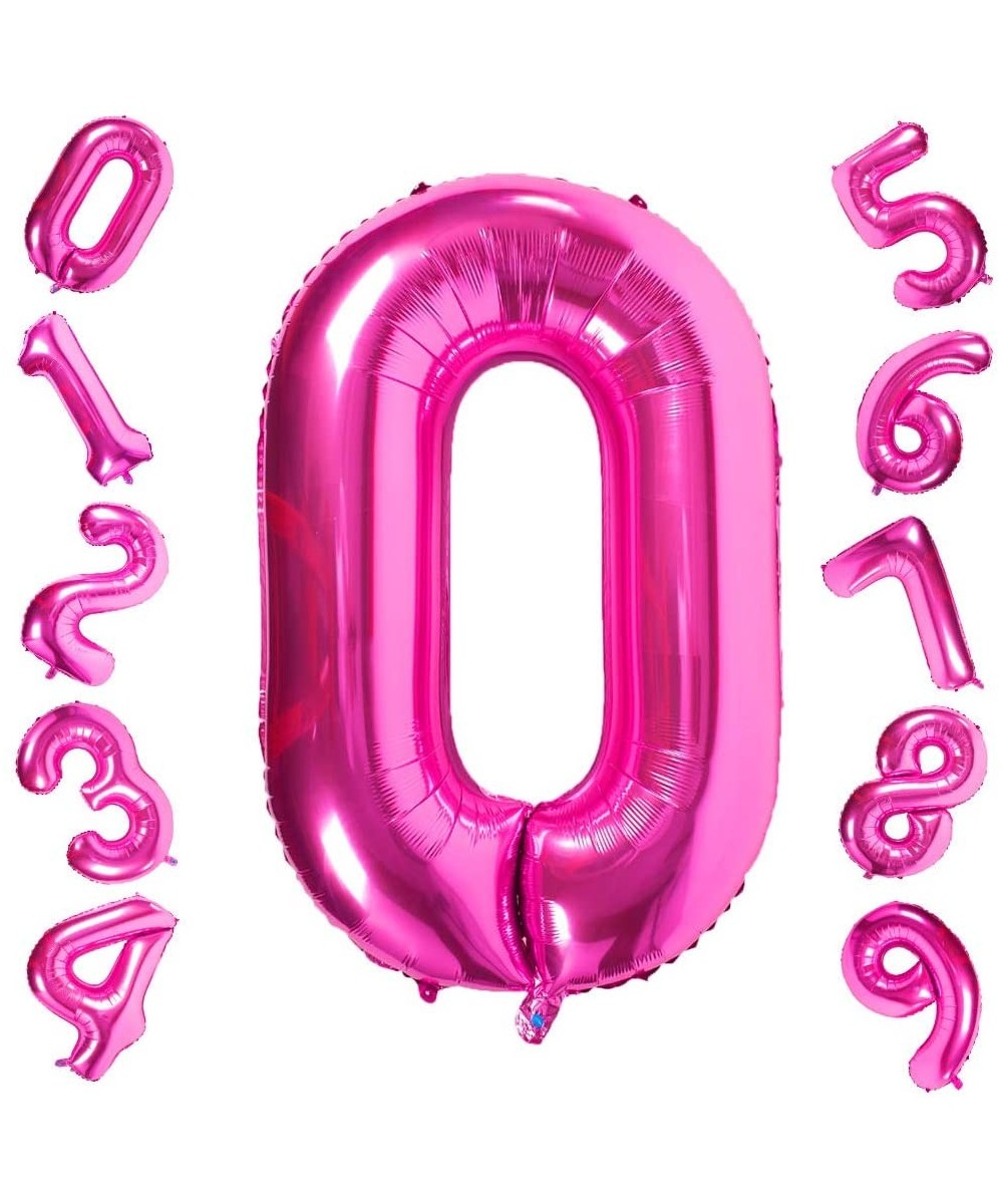 Number 0 Balloons-Birthday Party Decorations Supplies Helium Foil Mylar Digital Balloons (40 Inch Pink Number 0) - Pink 0 - C...