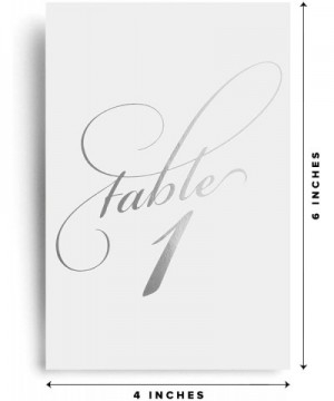 Silver Foil Wedding Table Numbers- Double Sided 4x6 Calligraphy Design- Numbers 1-25 and Head Table Card Included - CK18CE5XO...