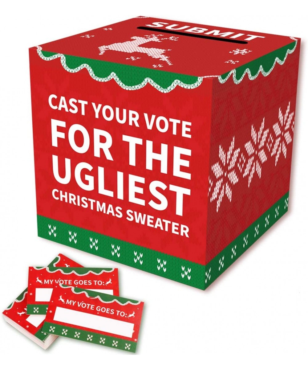 Ugly Sweater Contest Ballot Box Voting Cards - Christmas Xmas Holiday Party Supplies - CX18AKN4QH7 $11.43 Centerpieces