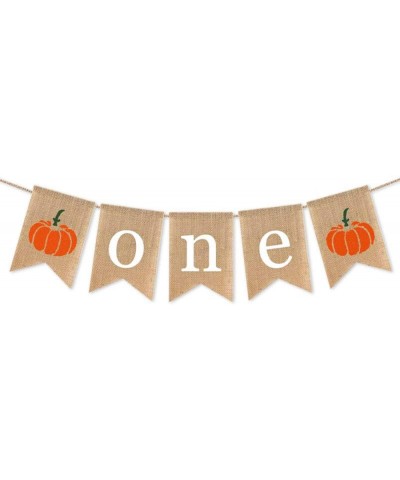 Burlap Pumpkin One Banner Boy Girl 1st Birthday Party Supplies Decoration - CU18YMYEQI9 $5.15 Banners & Garlands