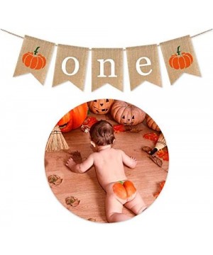 Burlap Pumpkin One Banner Boy Girl 1st Birthday Party Supplies Decoration - CU18YMYEQI9 $5.15 Banners & Garlands