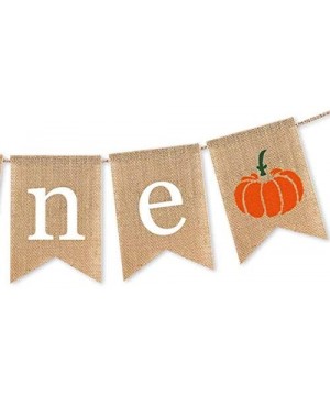 Burlap Pumpkin One Banner Boy Girl 1st Birthday Party Supplies Decoration - CU18YMYEQI9 $5.15 Banners & Garlands