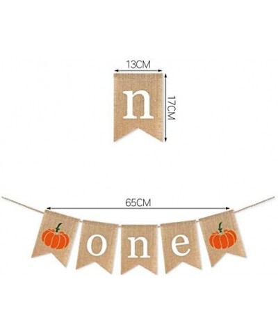 Burlap Pumpkin One Banner Boy Girl 1st Birthday Party Supplies Decoration - CU18YMYEQI9 $5.15 Banners & Garlands