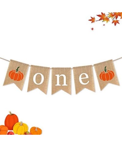 Burlap Pumpkin One Banner Boy Girl 1st Birthday Party Supplies Decoration - CU18YMYEQI9 $5.15 Banners & Garlands