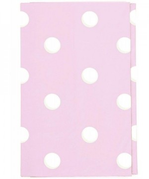 Table Cloth- 12 Pack- Pink Polka Dot- 54" x 108"- Rectangular Waterproof Plastic Tablecloth- Reusable Heavy Duty Polyester Ta...