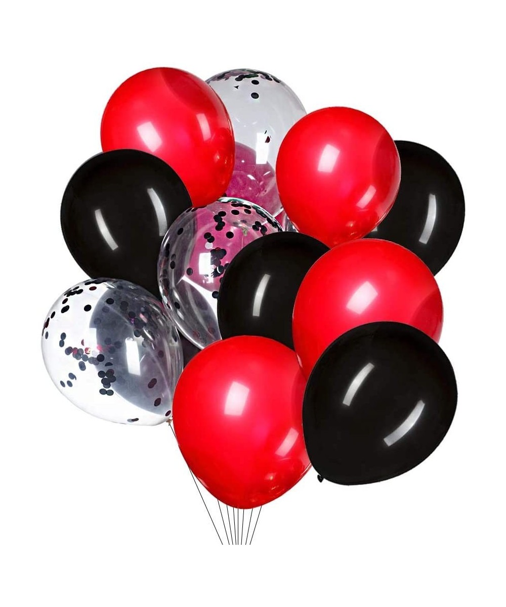 Black- Confetti and Red Balloons - Pack of 50- Great for Weddings Birthdays Bridal Shower Decorations Graduation Party Decora...