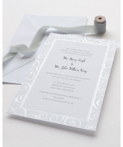 Pearl Foil Swirls Print at Home Invitation Kit - CM114R6R9VD $24.08 Invitations