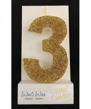 Ultra Sparkle Gold Glitter Birthday Number 3 Candle - Cake Topper - 3.25" (8.25cm) - Nr 3 - 3 - CN19299LK36 $6.95 Birthday Ca...