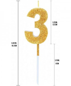 Ultra Sparkle Gold Glitter Birthday Number 3 Candle - Cake Topper - 3.25" (8.25cm) - Nr 3 - 3 - CN19299LK36 $6.95 Birthday Ca...