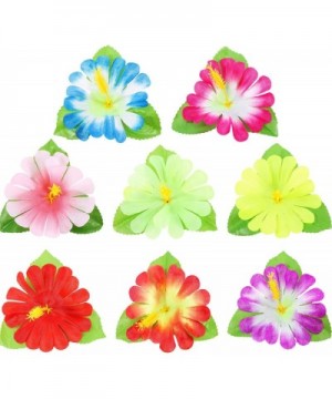 42 Pieces Hawaiian Tropical Party Decoration- 18 Pieces Tropical Faux Palm Leaves- 18 Pieces Artificial Hibiscus Flowers with...