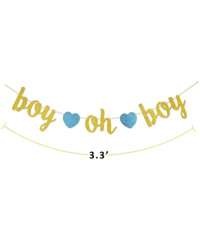 Boy Oh Boy Gold Glitter Banner Sign Garland Pre-Strung for Boy Baby Shower Banner Decorations - Boy - C518Y4H89QL $9.08 Banne...