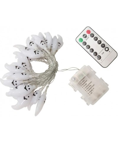 Halloween String Lights- 30 LEDs Ghost Light with Remote- 8 Lighting Modes- Timer and Dimmable- Battery Powered Waterproof LE...