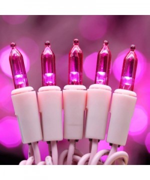 Pink LED Christmas Lights with Pink Wire- 66 Ft 200 LED UL Certified Same Color String Light- End to End Connectable Indoor &...