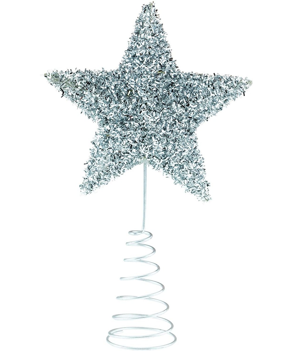 Silver Star Christmas Tree Topper - Festive Christmas Decor - Sparkling Shatter Resistant Plastic - 8 inch Tall - Perfect for...