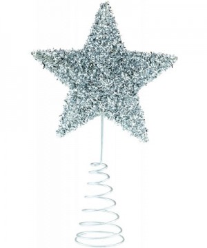 Silver Star Christmas Tree Topper - Festive Christmas Decor - Sparkling Shatter Resistant Plastic - 8 inch Tall - Perfect for...