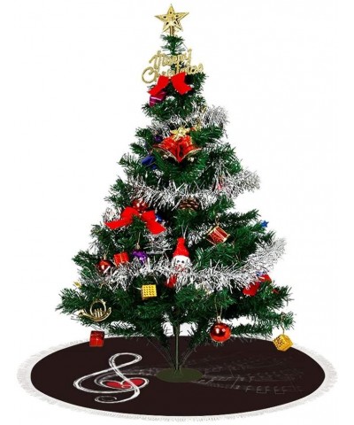 Musical Note Christmas Tree Skirt with Classic Fringed Lace Xmas Ornaments Decoration 36 Inch - CY192RGAT9R $15.41 Tree Skirts