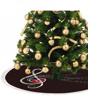 Musical Note Christmas Tree Skirt with Classic Fringed Lace Xmas Ornaments Decoration 36 Inch - CY192RGAT9R $15.41 Tree Skirts