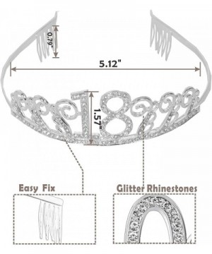 18th Birthday Gifts for Girl- 18th Birthday Tiara and Sash Silver- Happy 18th Birthday Party Supplies- 18 & Fabulous Glitter ...