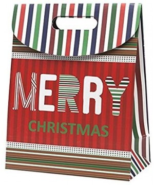 Medium Christmas Fold Over Gift Bags with Handles 12 Pack 4 Assorted Holiday Designs for Easy Wrapping Kids Presents Prizes &...