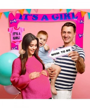 It's a Girl Baby Shower Photo Booth Props with Inflatable Picture Frame Included - NO DIY Required Attached to The Stick - Ba...