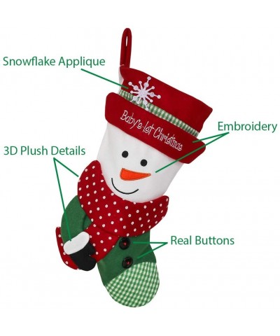 Christmas Stockings with Festive Designs (16 inch 3D Snowman) - 16 Inch 3d Snowman - CX18SZOZGI9 $13.67 Stockings & Holders