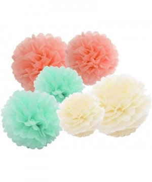 Baby Shower Decorations Bridal Shower Decorations Mint Green Peach Cream Paper Fan Tissue Pom Pom Bridal Shower Birthday Deco...