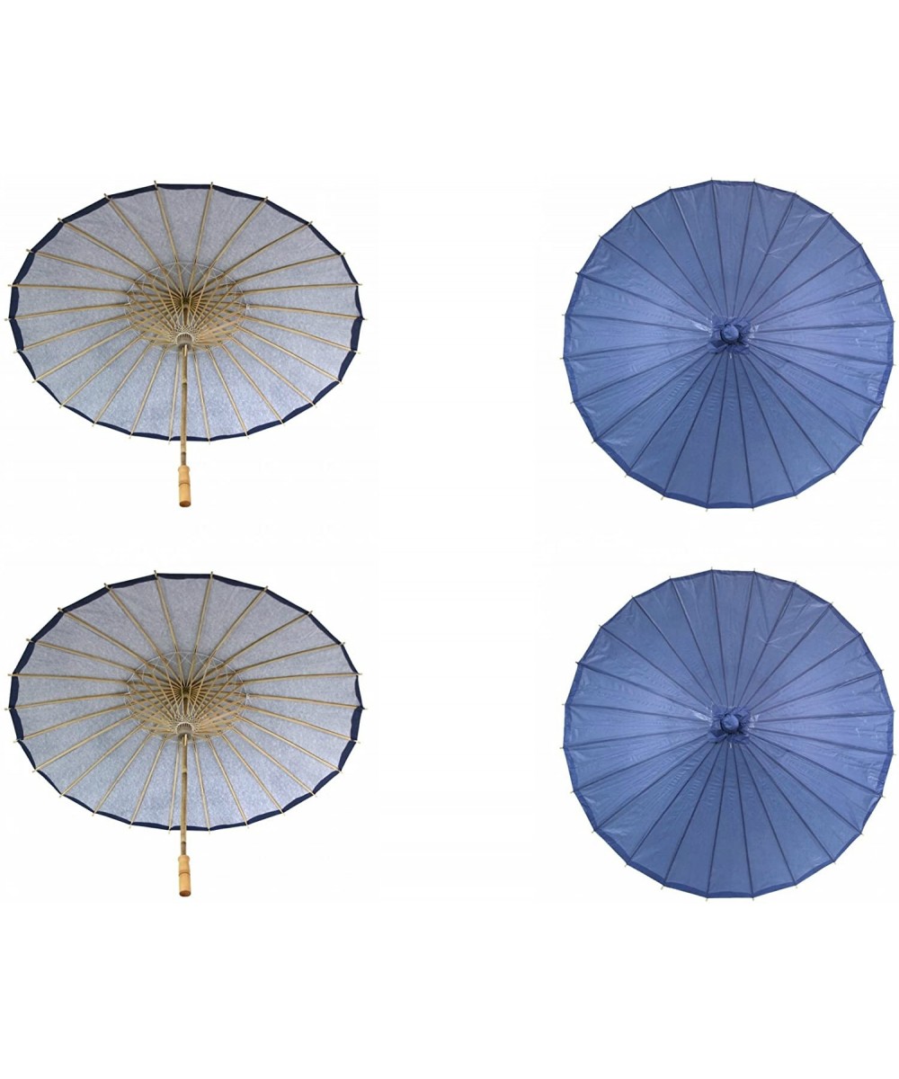 32-Inch Paper Parasol- 4-Pack Umbrella for Wedding- Bridesmaids- Party Favors- Summer Sun Shade (4- Navy Blue) - Navy Blue - ...