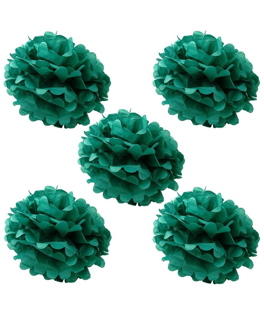 Set of 5 - Aqua Green 8" - (5 Pack) Tissue Pom Poms Flower Party Decorations for Weddings- Birthday- Bridal- Baby Showers- Nu...