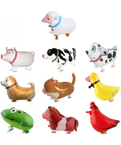 10 Pieces Walking Animal Balloons Farm Animal Balloon Birthday Party BBQ Party Décor(Pony-Duck-Rooster-Cow-Pig-Sheep-Spotted ...
