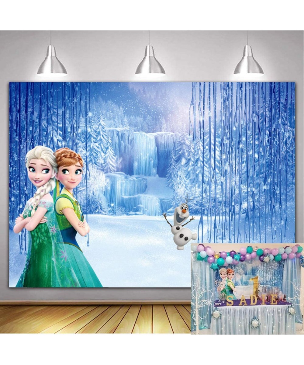 1st Birthday Backdrops for Photography Girl 7x5ft Elsa and Anna Princess Fairytale Frozen Ice Castle Backdrop Baby Shower for...