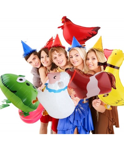 10 Pieces Walking Animal Balloons Farm Animal Balloon Birthday Party BBQ Party Décor(Pony-Duck-Rooster-Cow-Pig-Sheep-Spotted ...