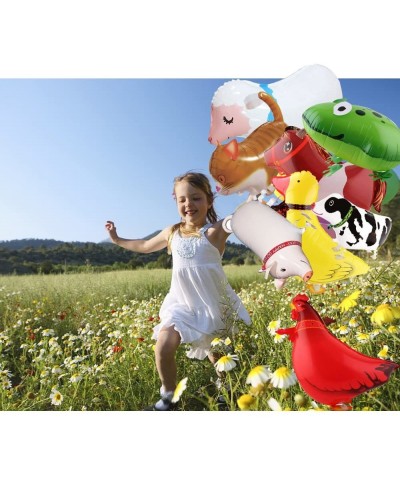 10 Pieces Walking Animal Balloons Farm Animal Balloon Birthday Party BBQ Party Décor(Pony-Duck-Rooster-Cow-Pig-Sheep-Spotted ...