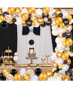 122PCS Confetti Balloons Arch Garland Kit- White Gold Black Balloons for Birthday Party Decorations Wedding Graduation Decor ...