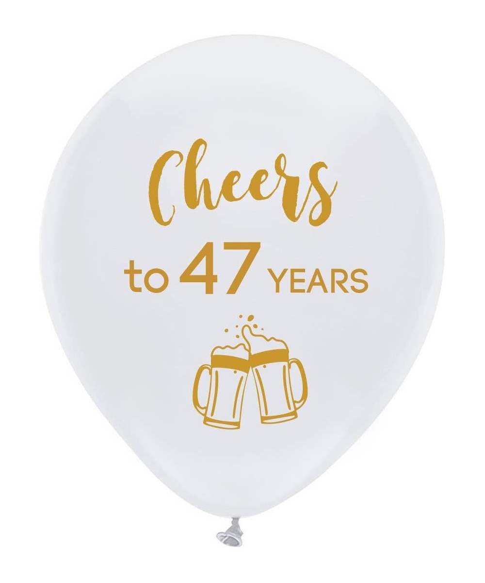 White cheers to 47 years latex balloons- 12inch (16pcs) 47th birthday decorations party supplies for man and woman - CB18E9UO...