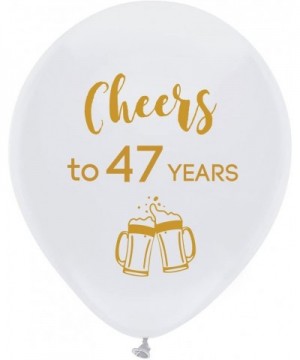 White cheers to 47 years latex balloons- 12inch (16pcs) 47th birthday decorations party supplies for man and woman - CB18E9UO...