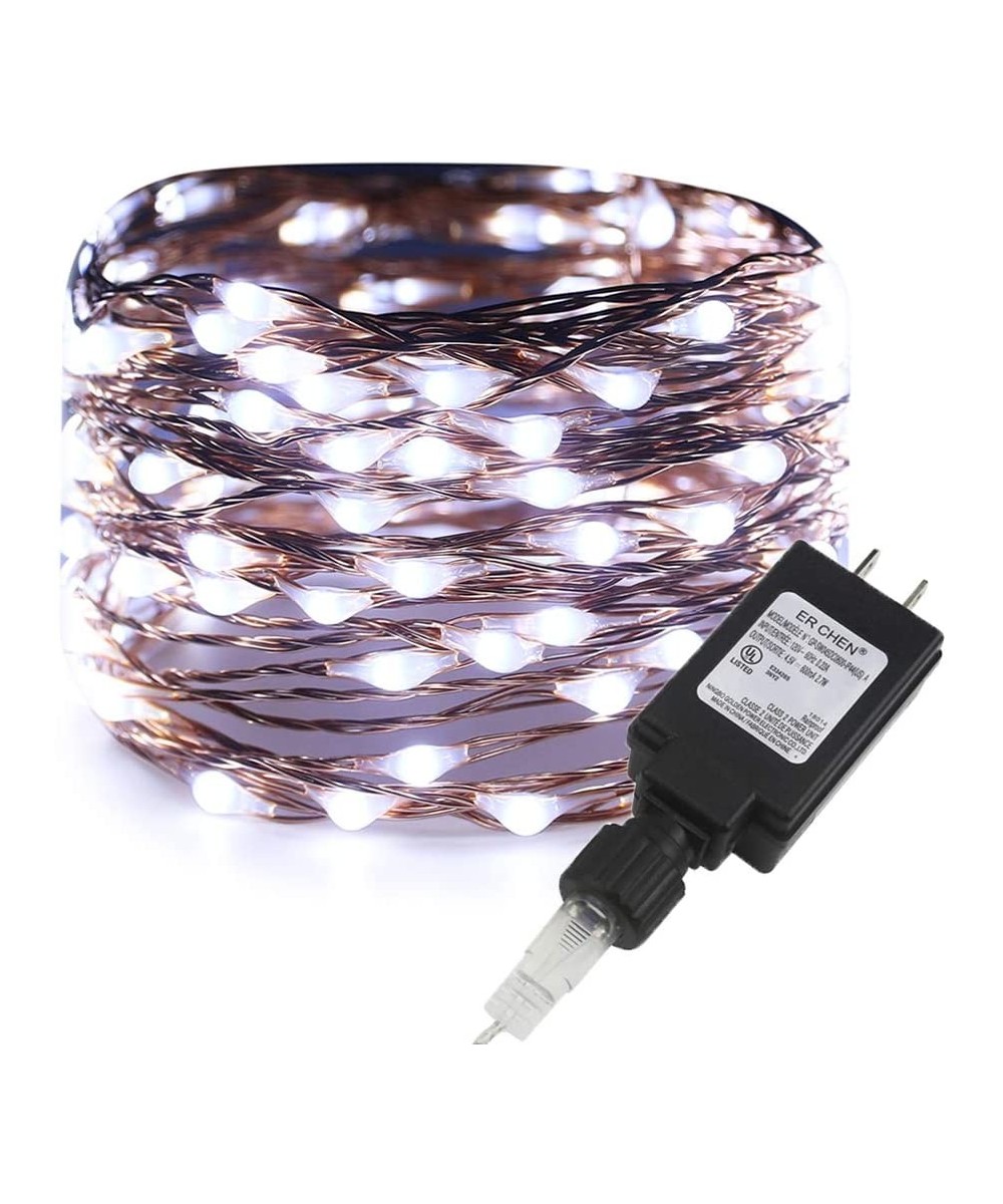 LED String Lights Plug In- 33ft with 100 LEDs Fairy Lights- Waterproof Indoor & Outdoor Copper Wire Decorative Lights for Bed...