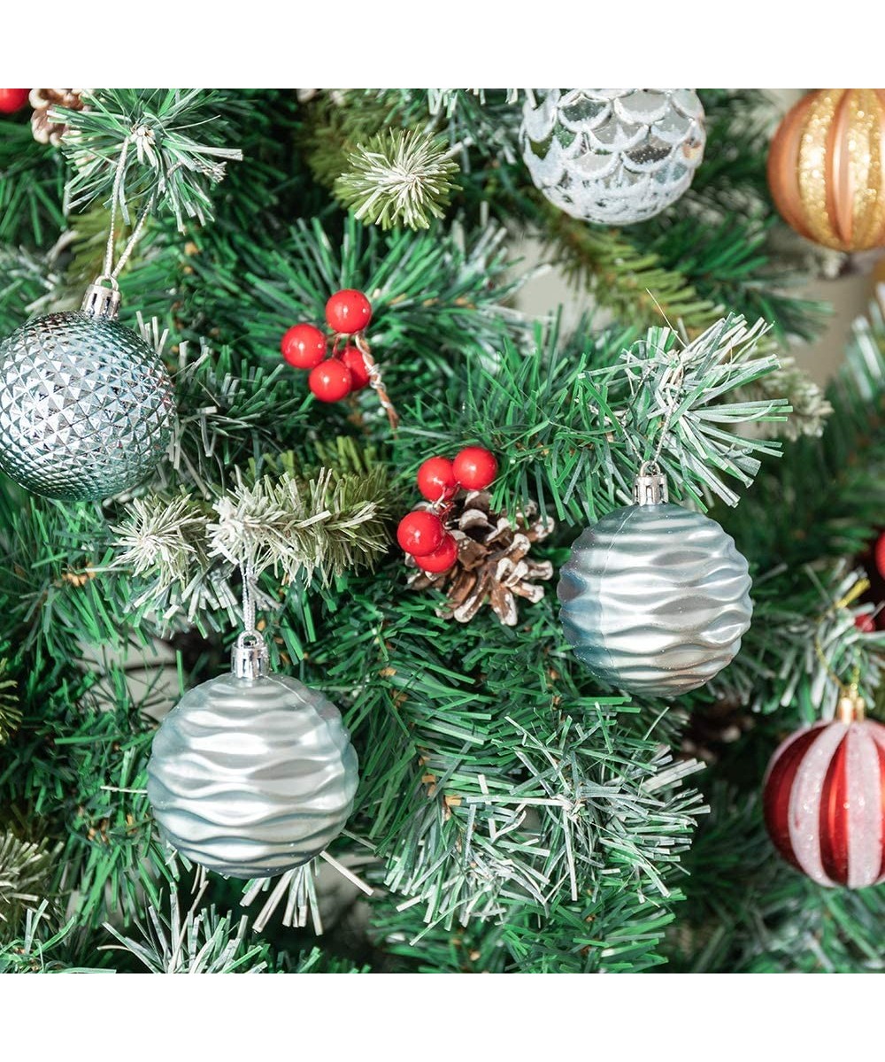 60mm/2.36" Christmas Balls Baubles Ornaments 12pcs Silver Shiny Matte Glittering Christmas Tree Hanging Ball Set for Xmas Tre...