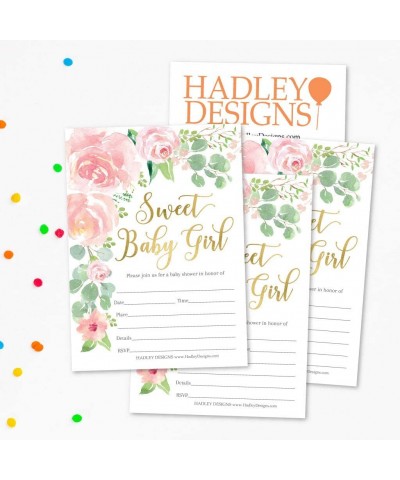 25 Floral Sweet Baby Shower Invitations- Sprinkle Invite for Girl- Coed Garden Gender Reveal Theme- Cute Watercolor Flowers D...