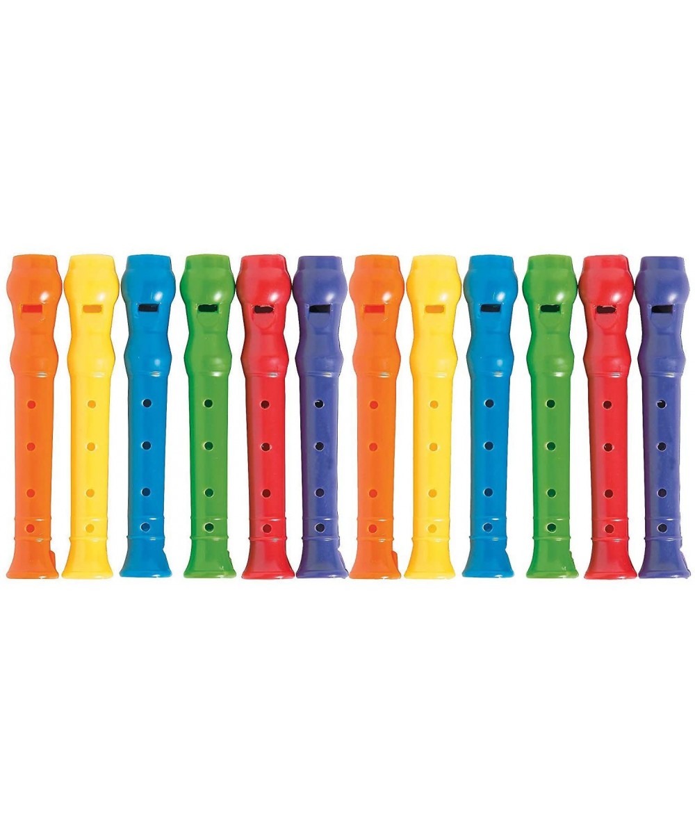 Plastic Recorders - Pack of 12-4 Inches Assorted Colors Plastic Flute Musical Instruments - for Kids- Boys and Girls- Party F...