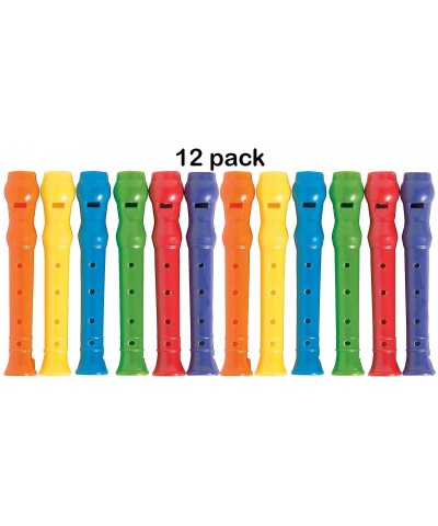 Plastic Recorders - Pack of 12-4 Inches Assorted Colors Plastic Flute Musical Instruments - for Kids- Boys and Girls- Party F...