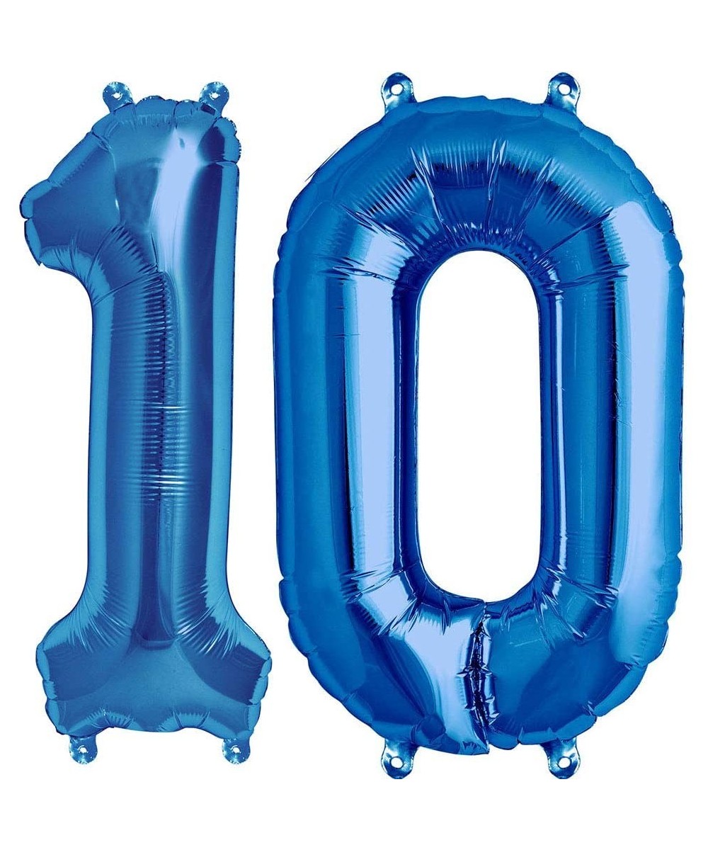 Number 10 Balloons- 40 Inch Foil Balloons- Sapphire Blue - Blue 10 - CZ18AZIE34K $8.45 Balloons