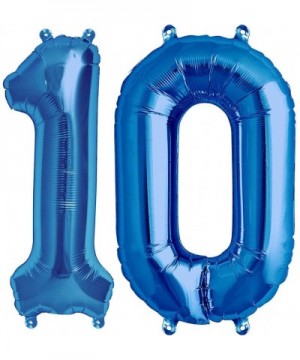 Number 10 Balloons- 40 Inch Foil Balloons- Sapphire Blue - Blue 10 - CZ18AZIE34K $8.45 Balloons