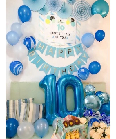 Number 10 Balloons- 40 Inch Foil Balloons- Sapphire Blue - Blue 10 - CZ18AZIE34K $8.45 Balloons