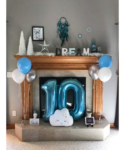 Number 10 Balloons- 40 Inch Foil Balloons- Sapphire Blue - Blue 10 - CZ18AZIE34K $8.45 Balloons