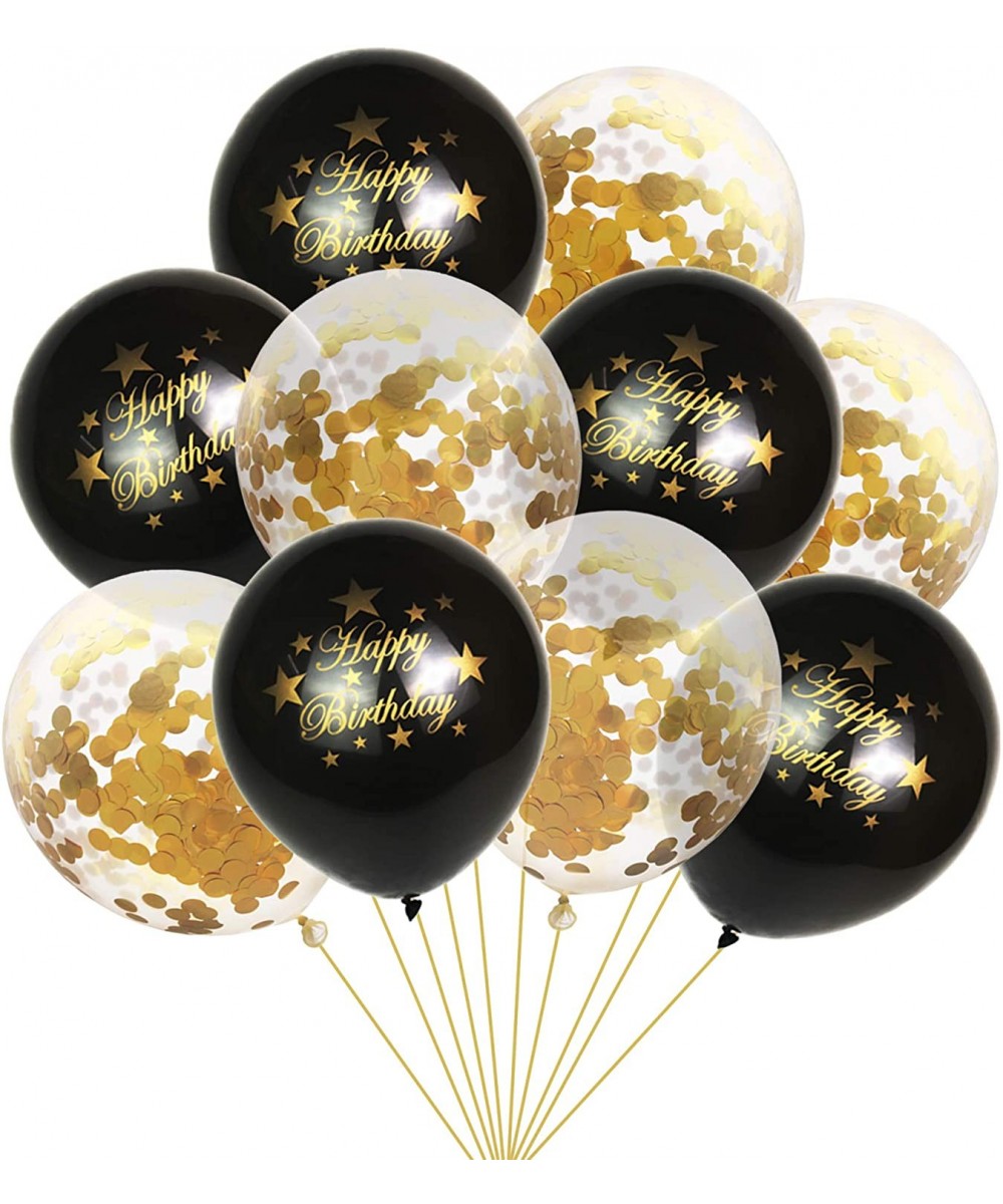 Gold Sequins Happy Birthday Latex Balloon-for Party Decoration Birthday Party Favors Supplies-Contains two colors. - C018U4XC...