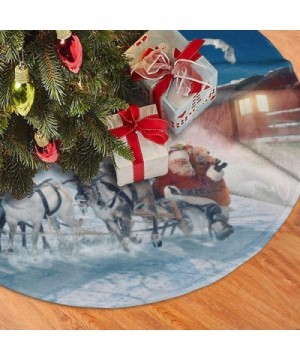 Polar Express Reindeer Chariot Santa Gifts Christmas Tree Skirt Gorgeous for Xmas Party Ornaments Decoration Accessory Gift -...