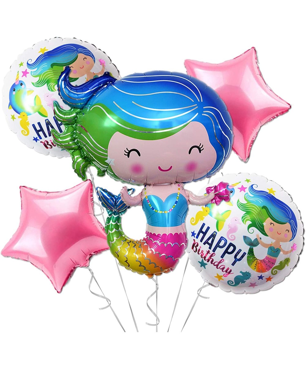 Mermaid Balloons Party Decorations - Birthday or Baby Shower Themed Party Supplies Mylar Foil Helium Ballons Decor for Girls ...